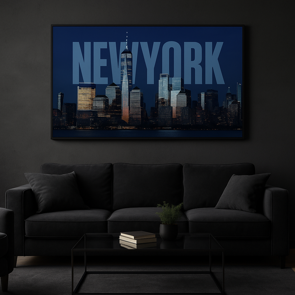 Poster New York Skyline – One World Trade Center | Notte metropolitana e luci della città