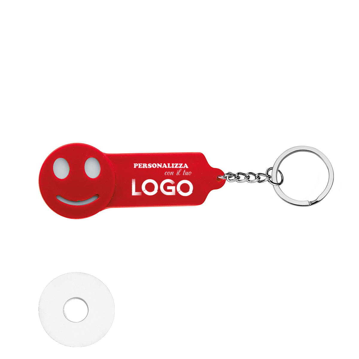 Portachiavi Smile con Gettone Carrello Personalizzato