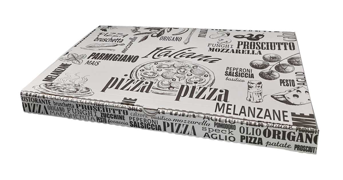 Scatole pizza bianca chiusura americana