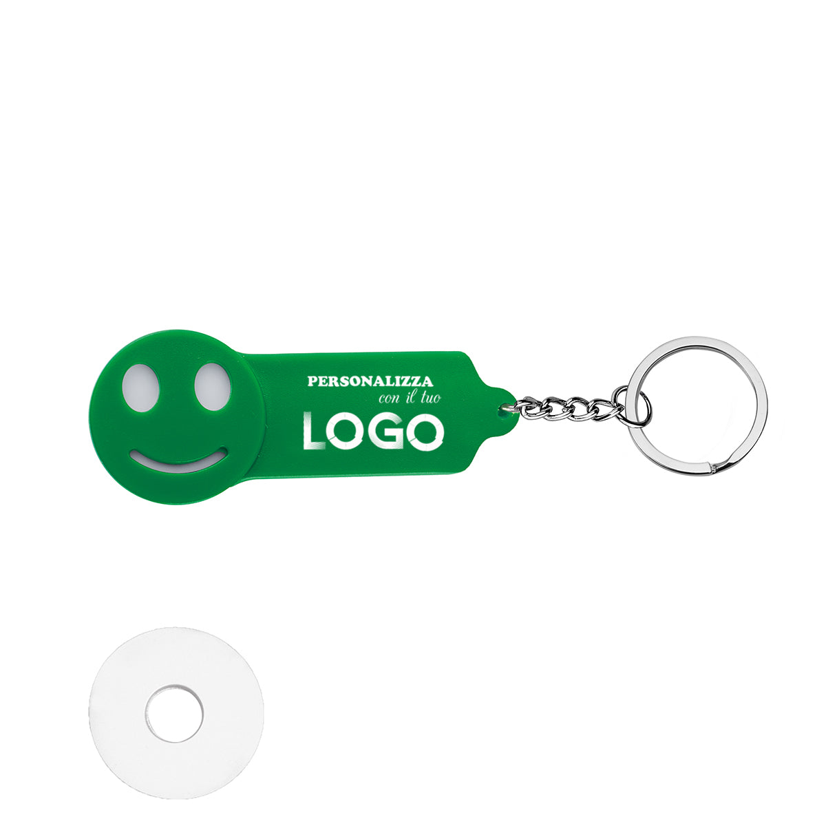 Portachiavi Smile con Gettone Carrello Personalizzato