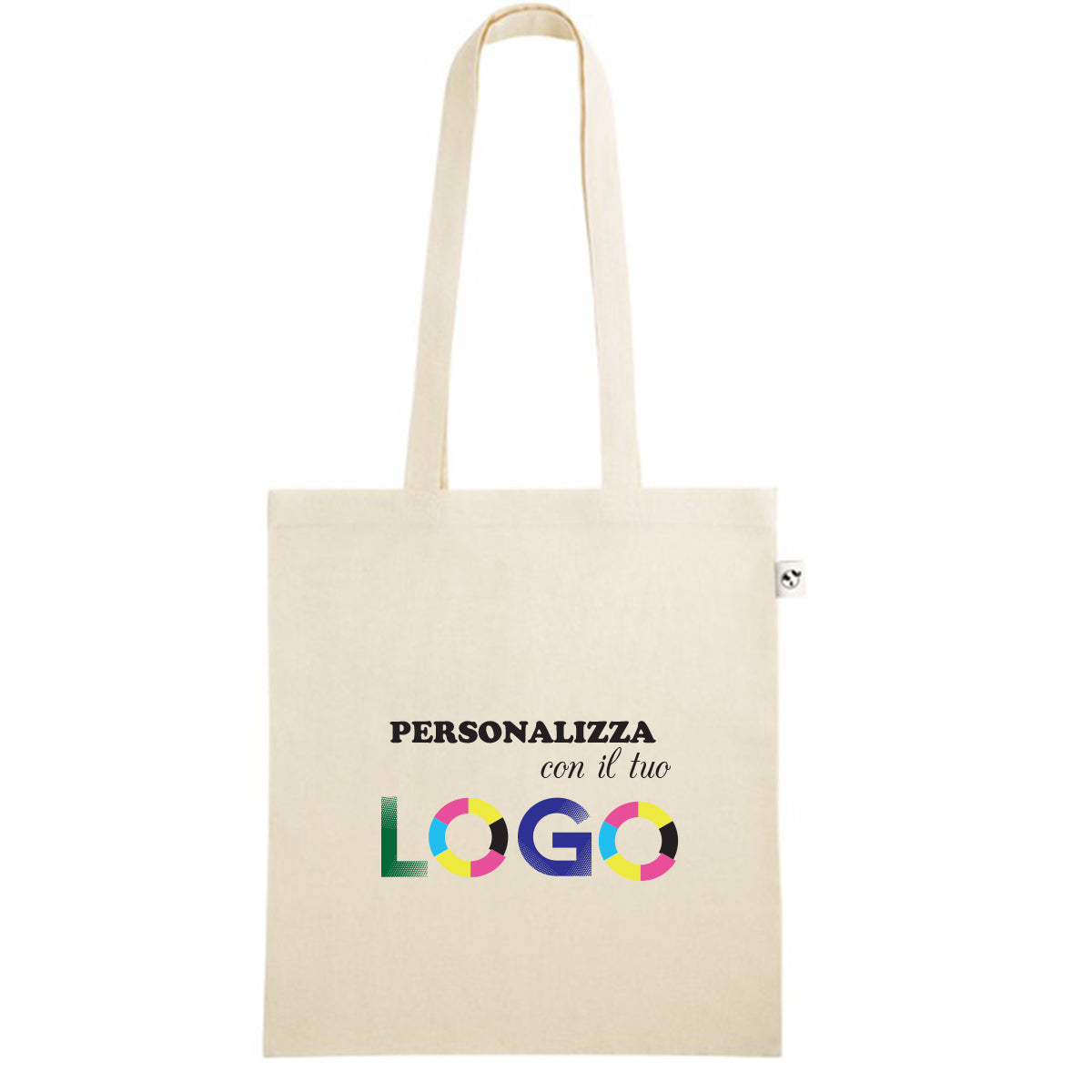 Shopper in Cotone Organico Violet con Manici Lunghi